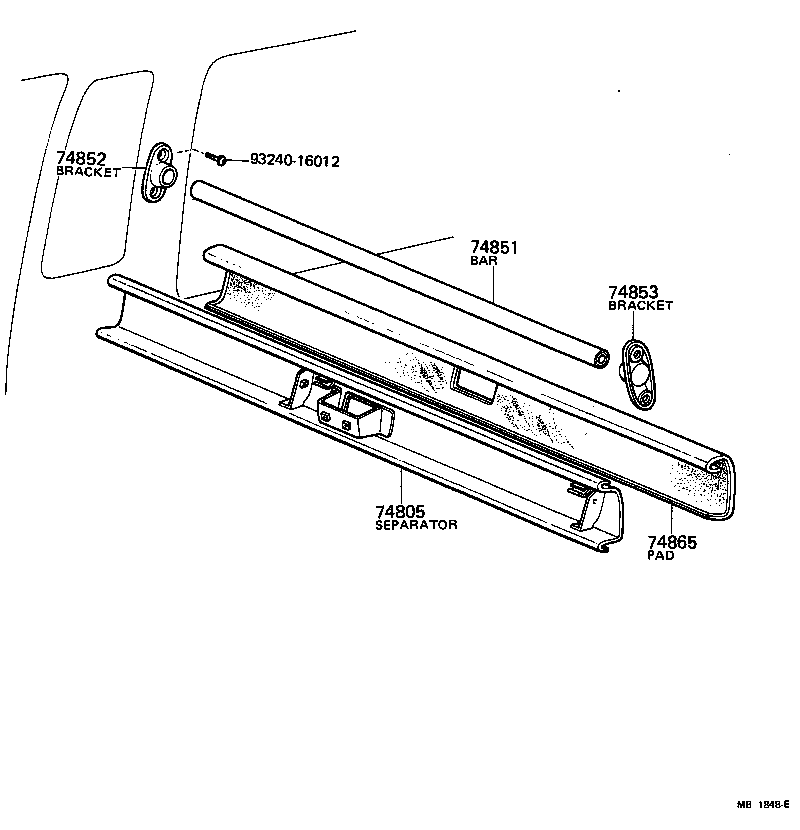 74855-95700 BRACKET, SEPARATOR, RH product image