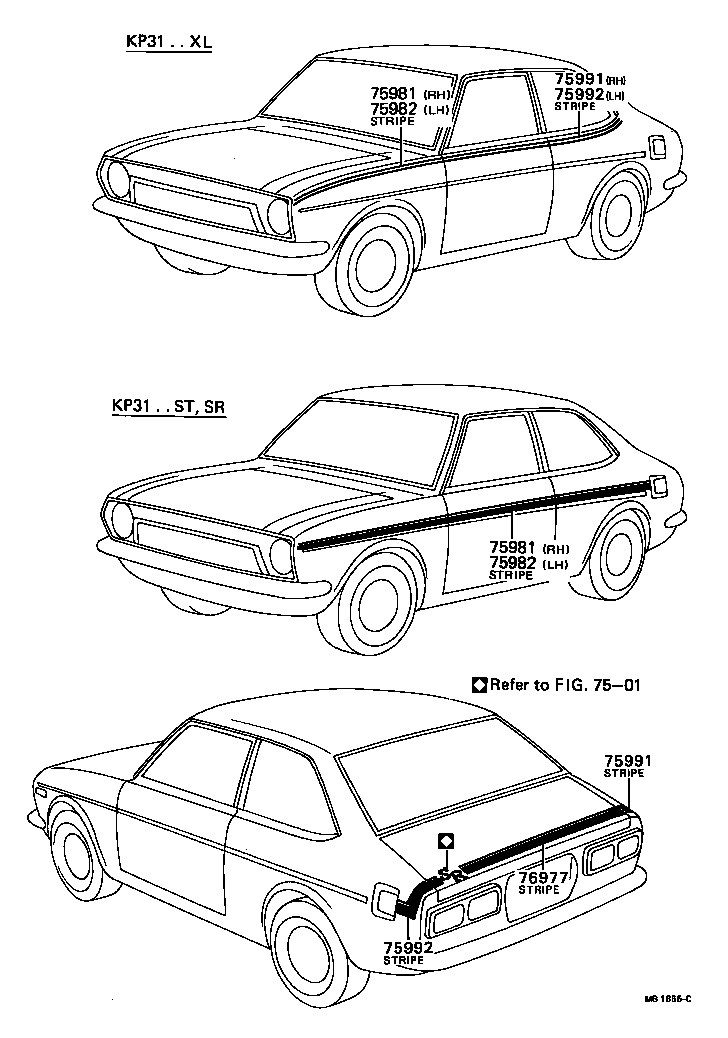75982-10901 STRIPE, FRONT FENDER, LH NO.2 product image