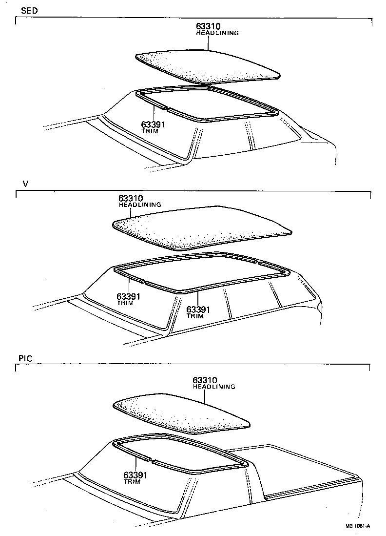 63391-10020 TRIM, ROOF HEADLINING, FRONT product image