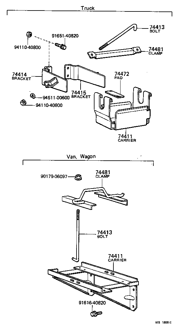 74404-95700 CLAMP, BATTERY HOLD DOWN product image