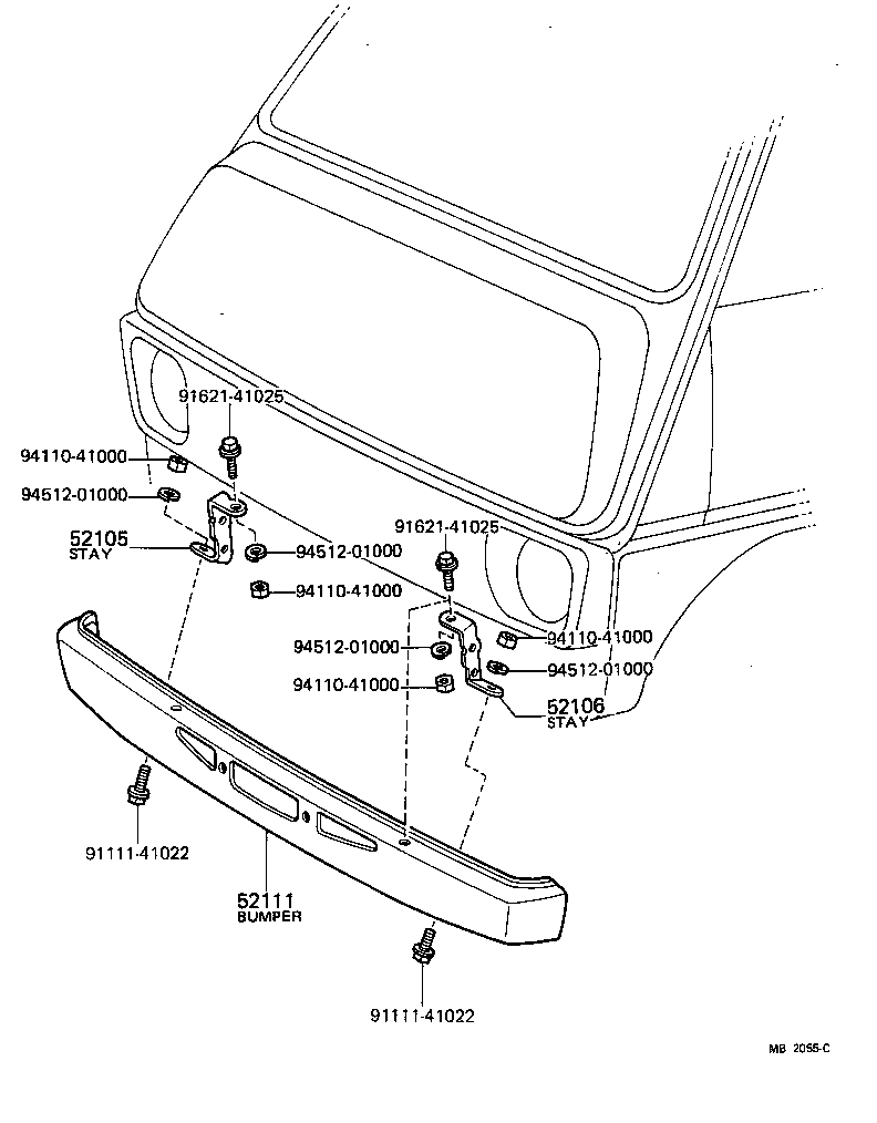 52142-25020 STAY SUB-ASSY, FRONT BUMPER, LH product image