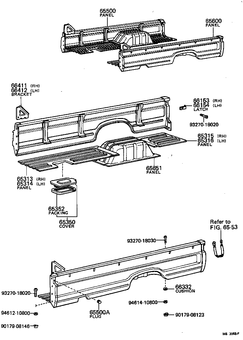 65613-92580 STRIP, SIDE GATE HINGE, INSIDE product image