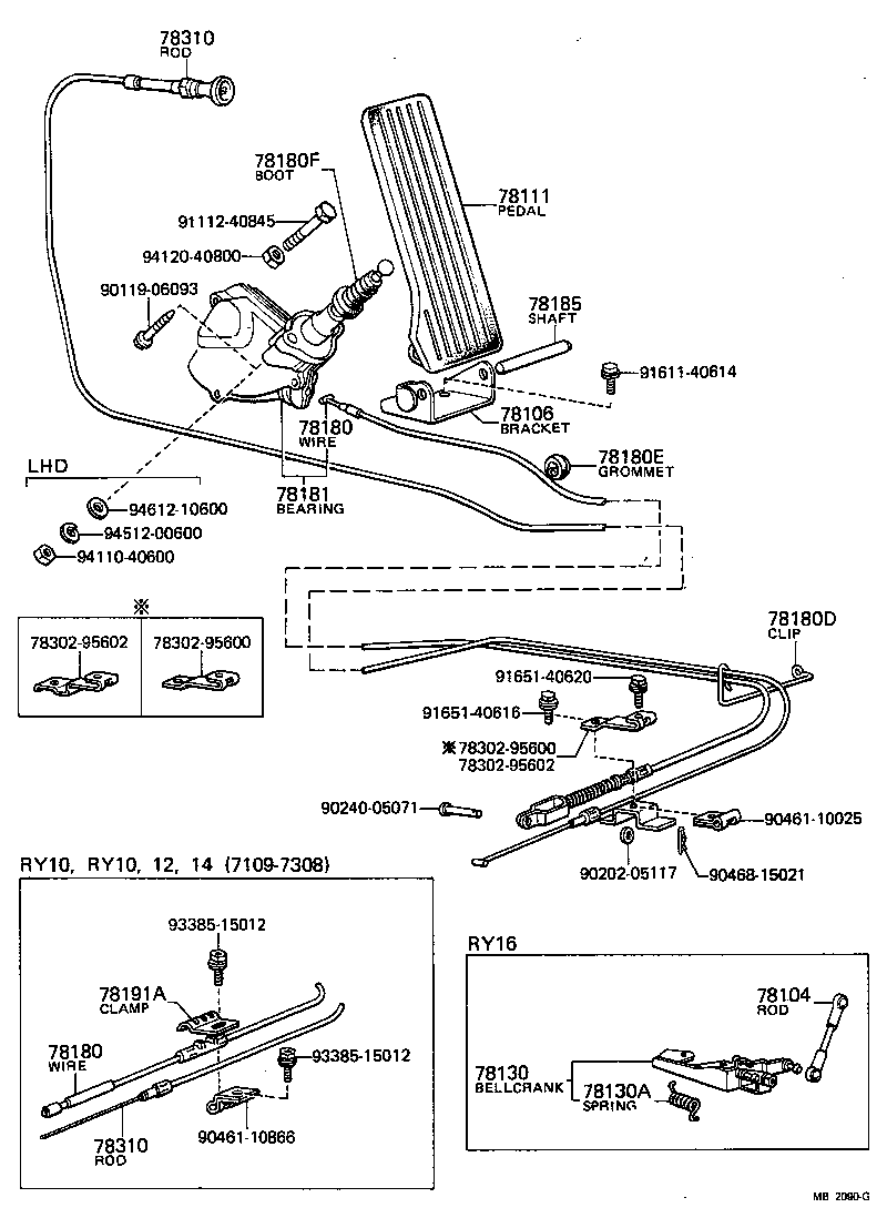 74701-95011 HOLDER, STOP AND THROTTLE WIRE product image