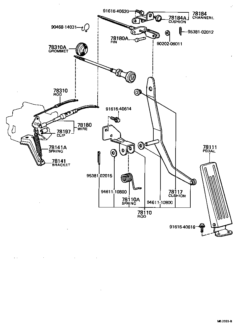 90508-23204 SPRING (FOR ACCELERATOR PEDAL ROD) product image