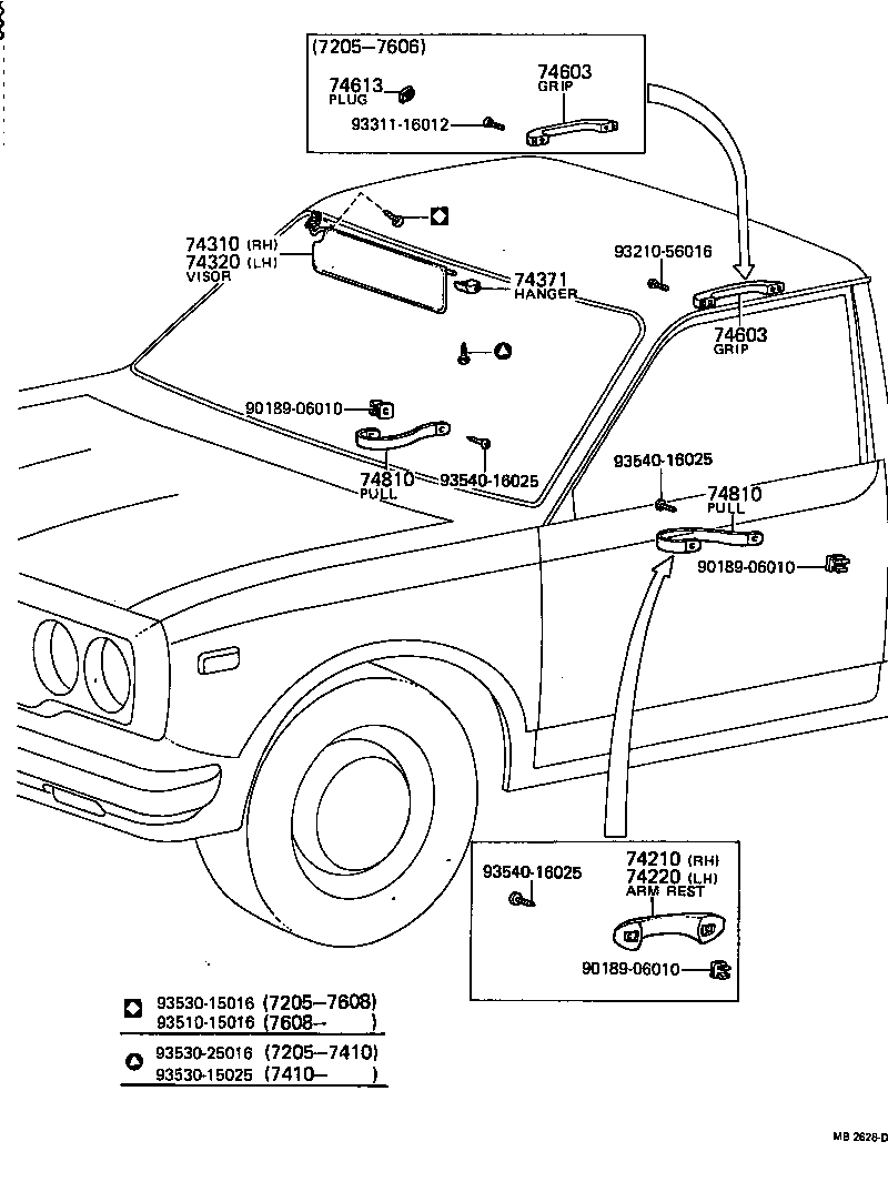 74611-89101 GRIP SUB-ASSY, ASSIST, FRONT product image
