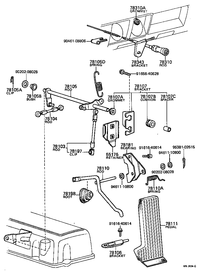 78101-89109 ROD ASSY, ACCELERATOR PEDAL product image