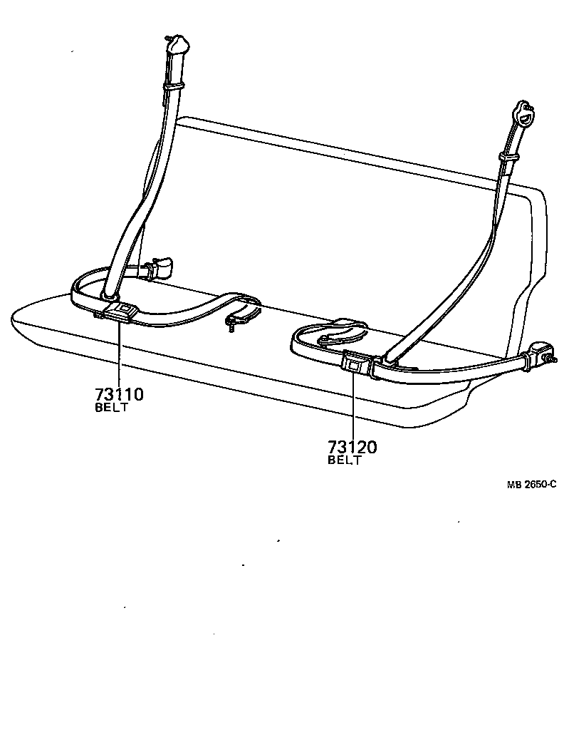 73210-89101 BELT ASSY, FRONT SEAT OUTER, RH product image