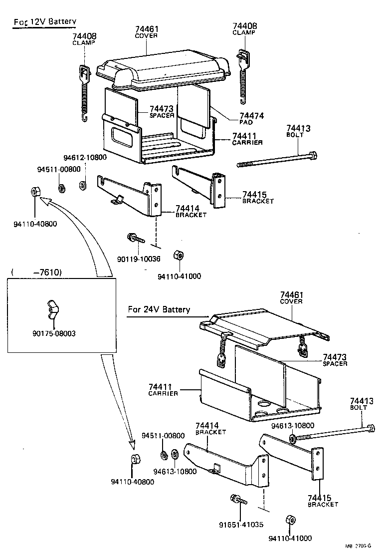 90101-08133 BOLT, BATTERY CLAMP product image