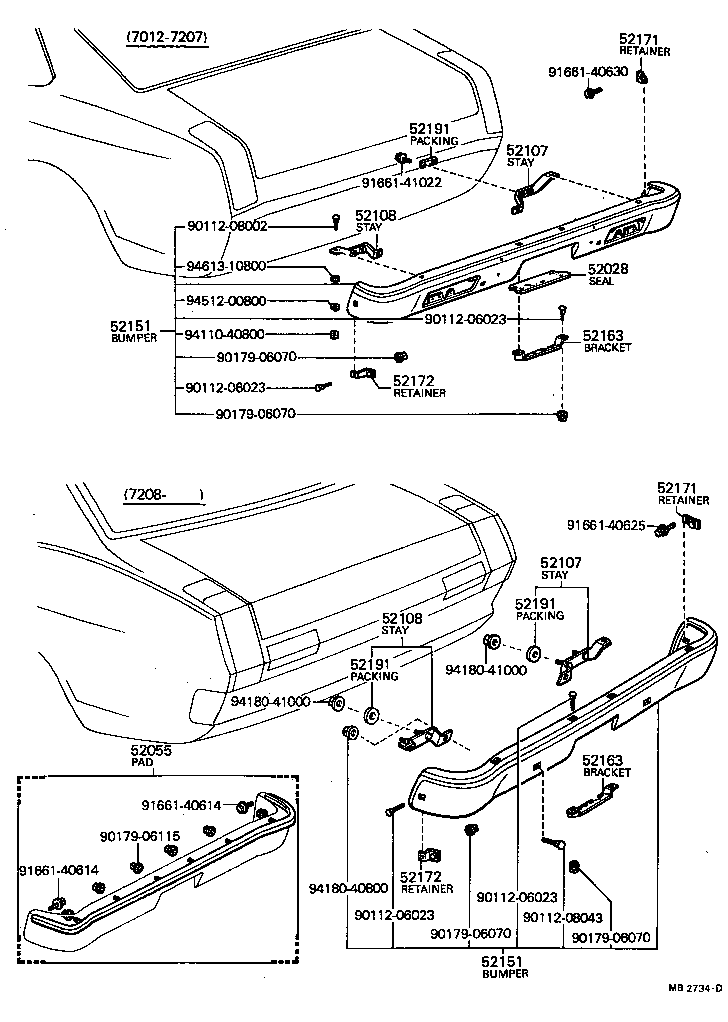 52171-14011 RETAINER, REAR BUMPER SIDE, RH product image