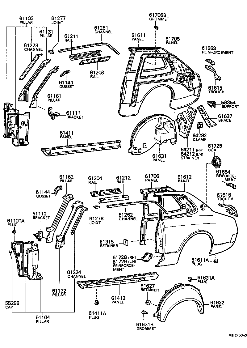 90950-01027 PANEL, QUARTER WHEEL HOUSE, OUTER RH product image