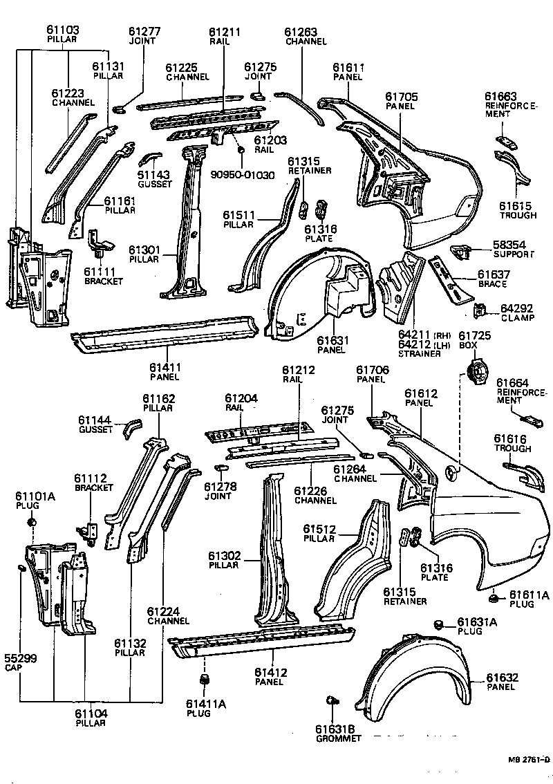 90950-01027 PANEL, QUARTER WHEEL HOUSE, OUTER RH product image