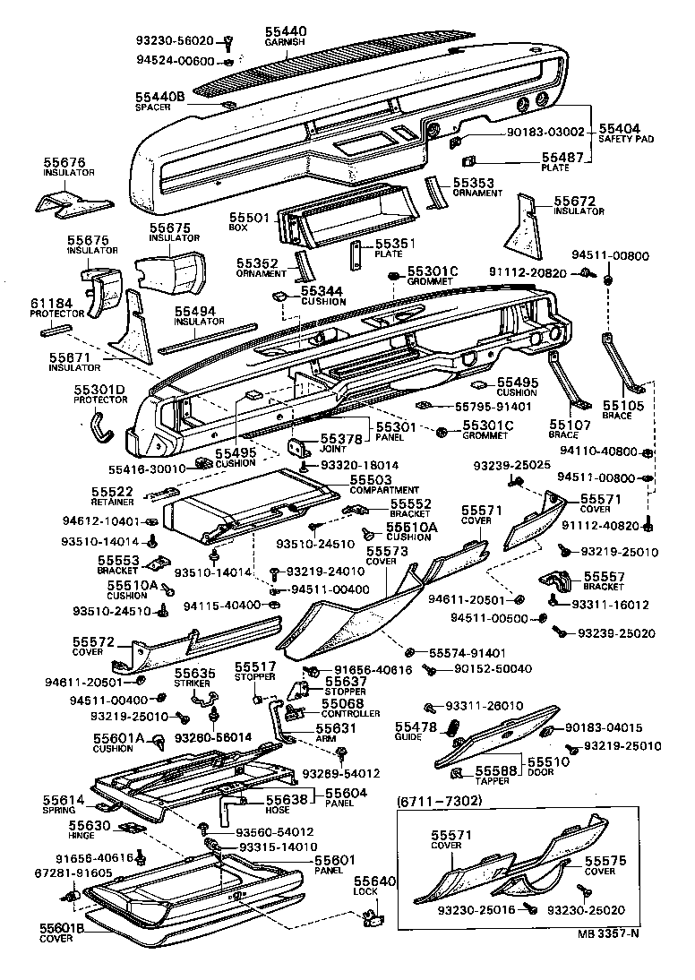 55409-91401 GARNISH, INSTRUMENT PANEL, CENTER product image