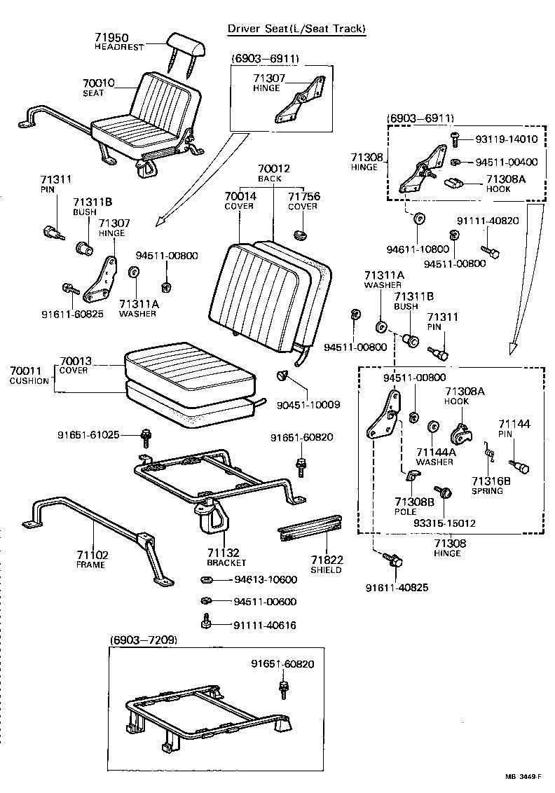 71071-90301 COVER ASSY, NO.1 SEAT CUSHION product image