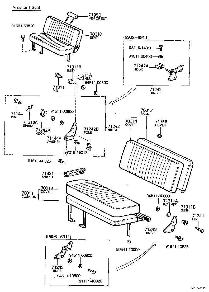 71071-90301 COVER ASSY, NO.1 SEAT CUSHION product image