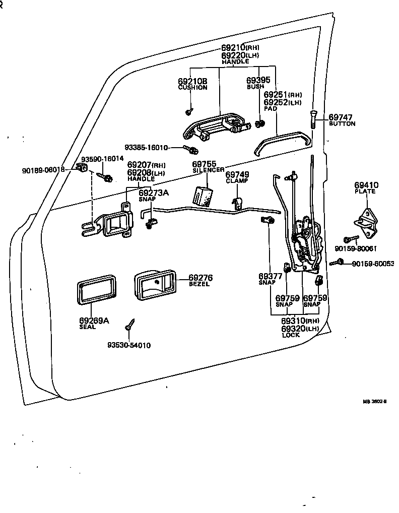 69716-20060 LINK ASSY, FRONT DOOR OPEN CONTROL, LH product image
