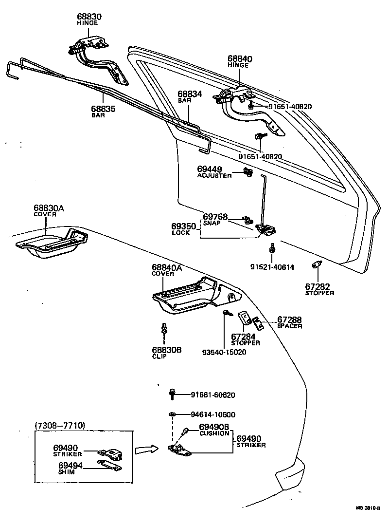 67283-21010 STOPPER, BACK DOOR, NO.2 product image