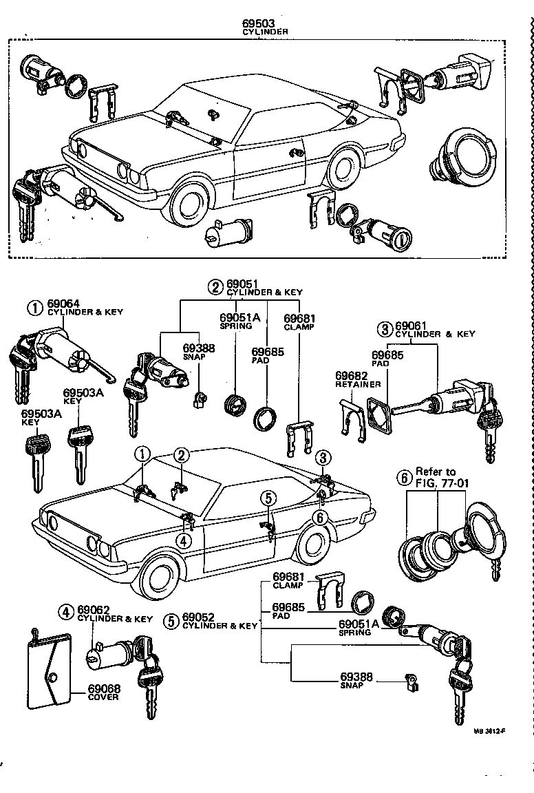 69005-29095 CYLINDER SET, LOCK product image