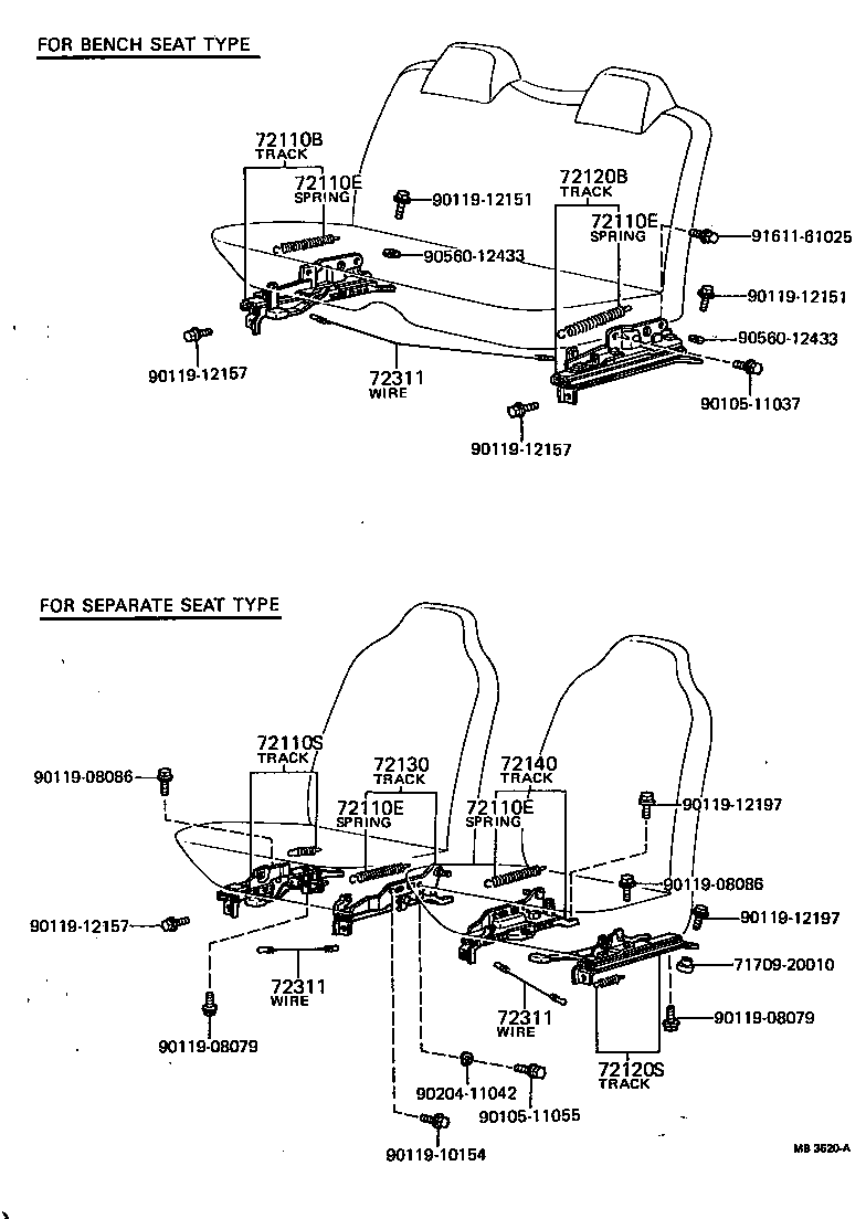 72140-20031 TRACK ASSY, LH SEAT, INNER product image