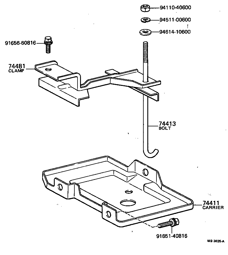74404-20060 CLAMP, BATTERY HOLD DOWN product image