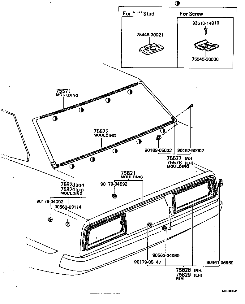 75575-20060 MOULDING, BACK WINDOW, LOWER product image