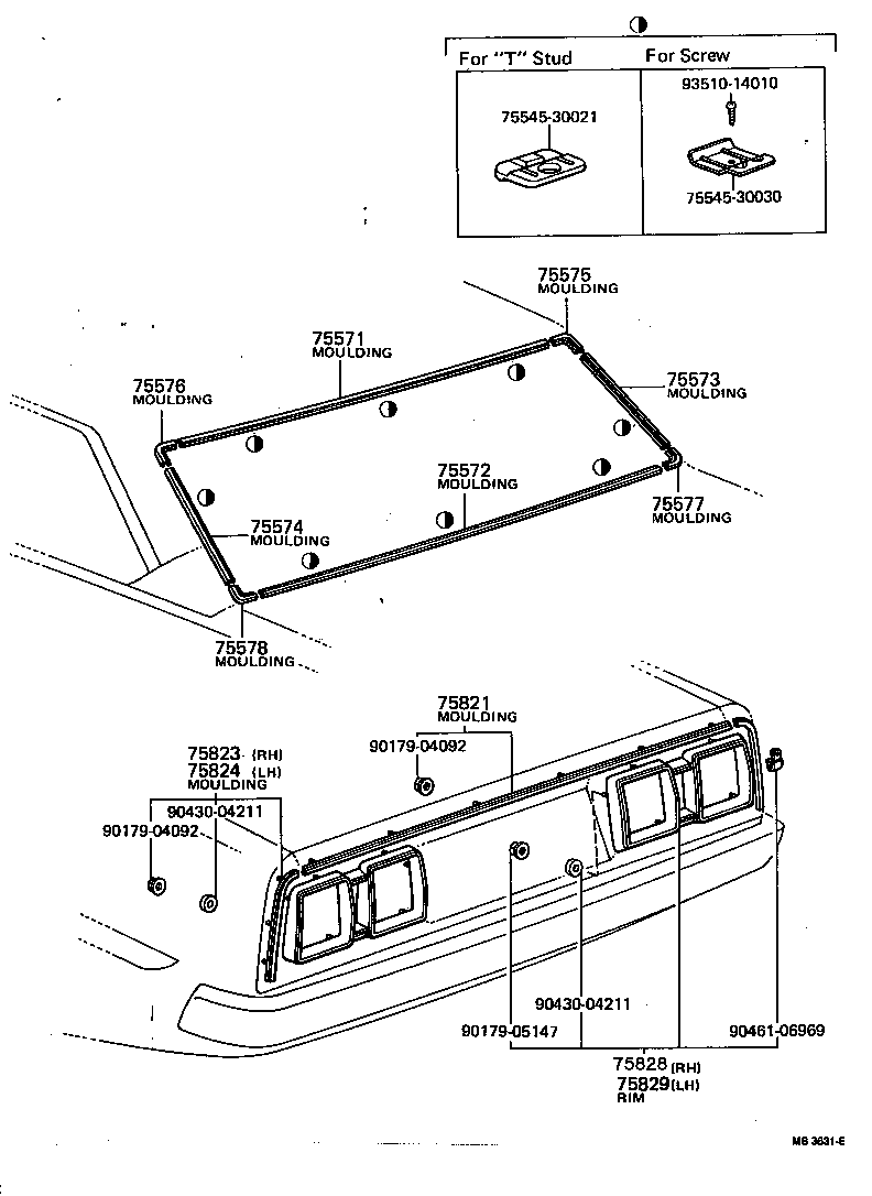 75575-20060 MOULDING, BACK WINDOW, LOWER product image