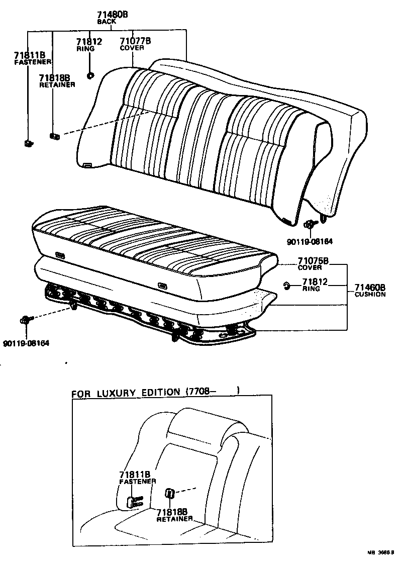 Toyota 71383-21010 BRACKET SUB-ASSY, REAR SEAT BACK STOPPER