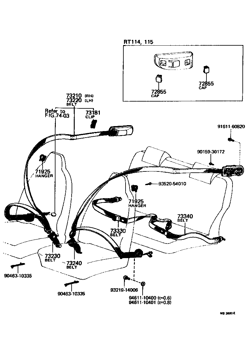 Toyota 71920-20091-06 BELT ASSY, FRONT SEAT OUTER, LH