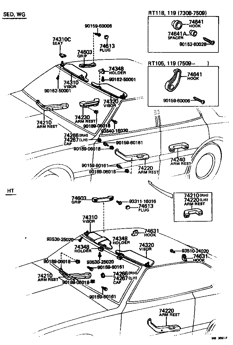 Toyota 74348-14010-03 HOLDER, VISOR