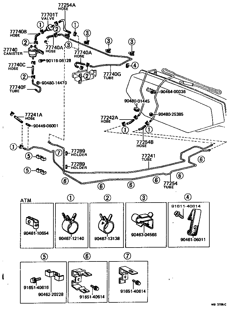 Toyota 77251-20143 TUBE, FUEL MAIN, NO.1