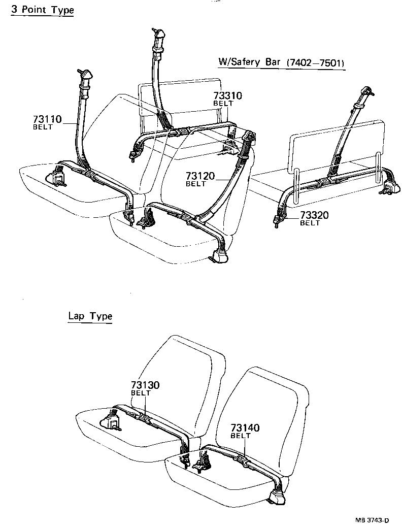 71801-90302 BELT ASSY, FRONT SEAT OUTER, RH product image