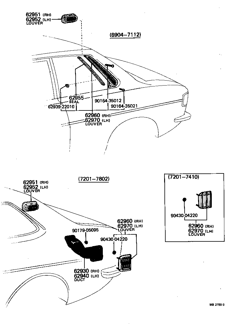 62952-19015 LOUVER ASSY, ROOF SIDE VENT, LH product image