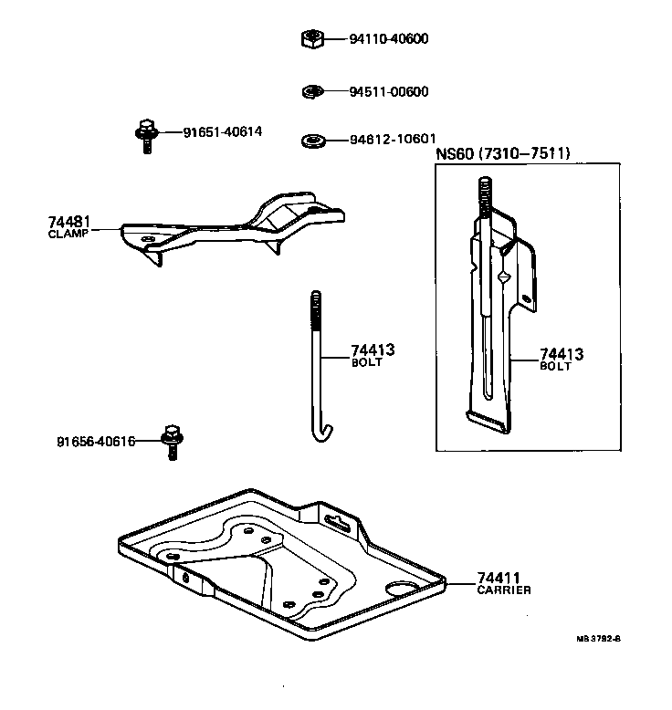 74404-10030 CLAMP, BATTERY HOLD DOWN product image