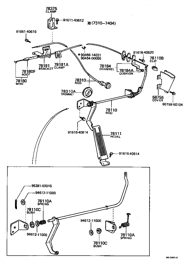 90508-23204 SPRING (FOR ACCELERATOR PEDAL ROD) product image