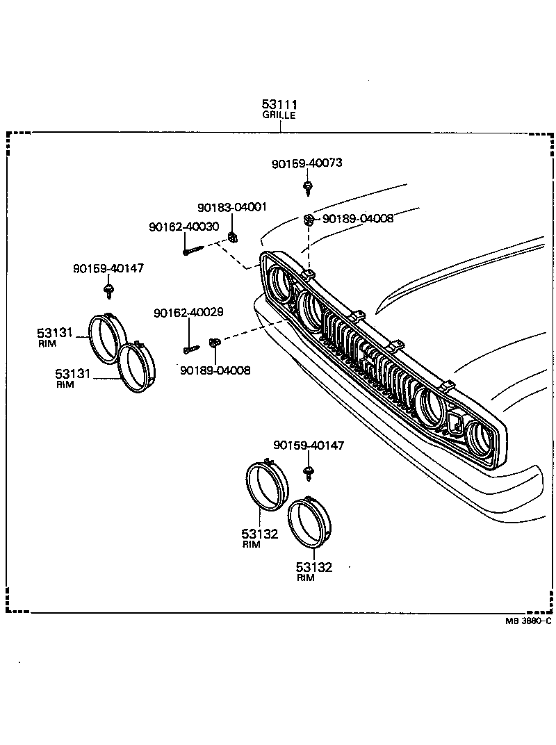 53111-14918 GRILLE, RADIATOR product image