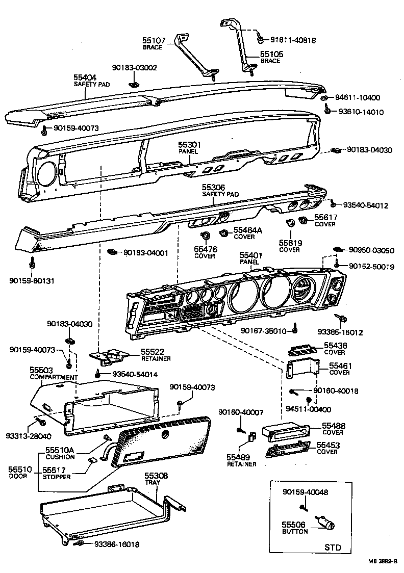 55401-14908 PANEL SUB-ASSY, INSTRUMENT CLUSTER FINISH product image