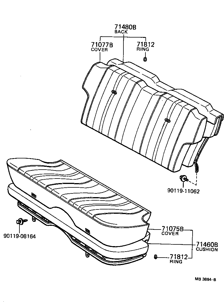 71077-14040-06 COVER, REAR SEAT BACK (FOR BENCH TYPE) product image