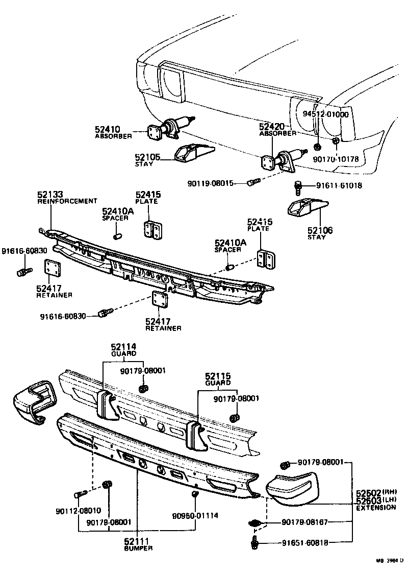 Toyota 52105-20040 REINFORCEMENT, FRONT BUMPER