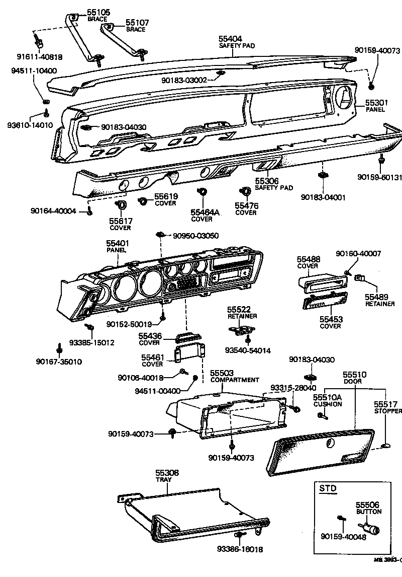 55401-14908 PANEL SUB-ASSY, INSTRUMENT CLUSTER FINISH product image