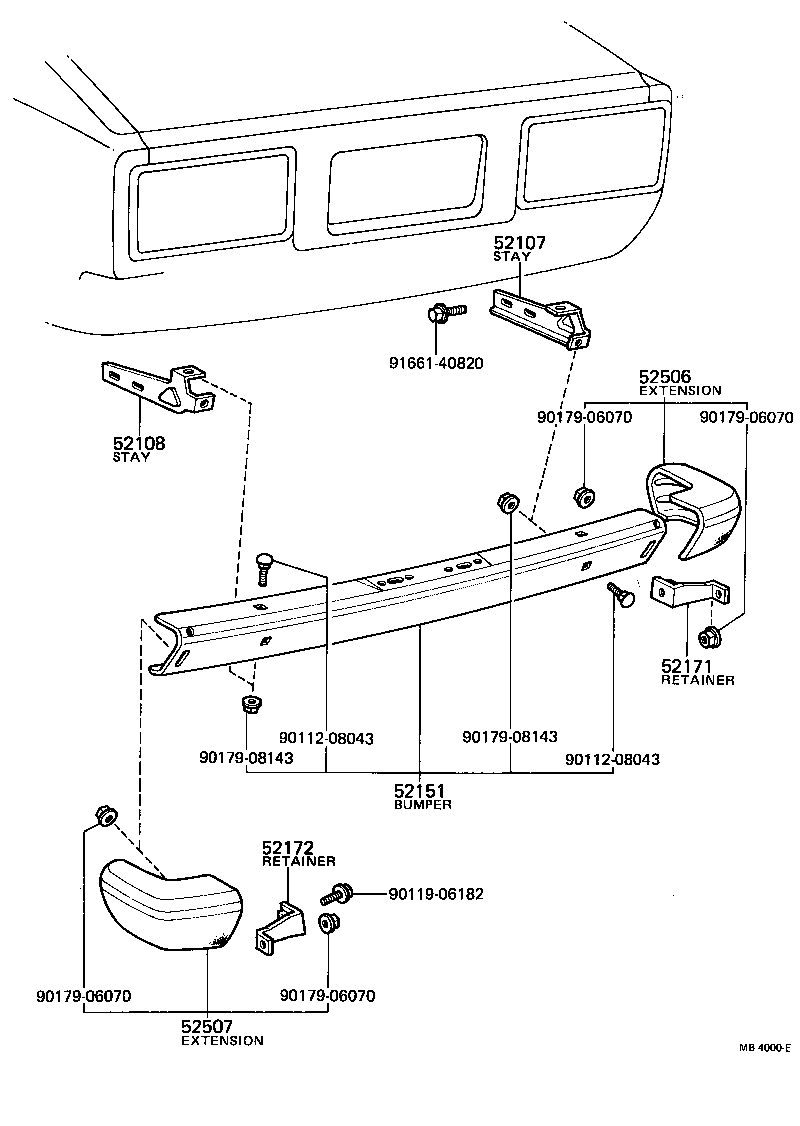 52016-13020 STAY SUB-ASSY, REAR BUMPER, LH product image