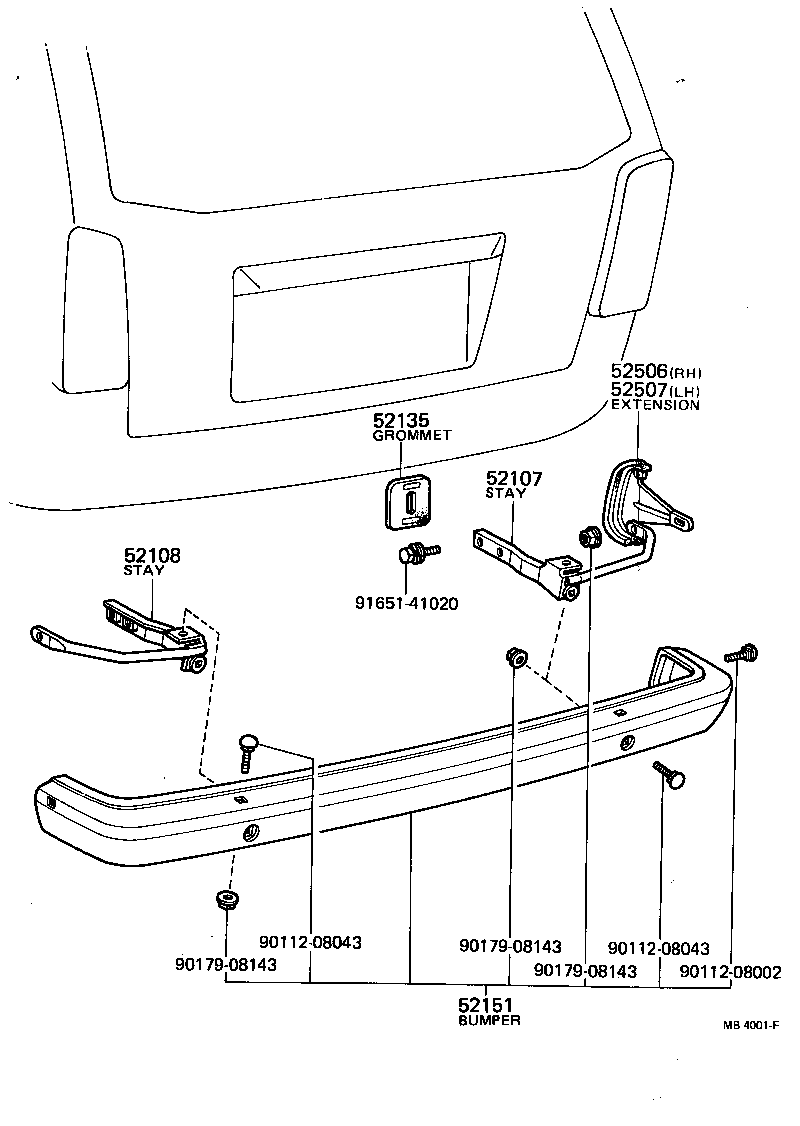 52016-13020 STAY SUB-ASSY, REAR BUMPER, LH product image