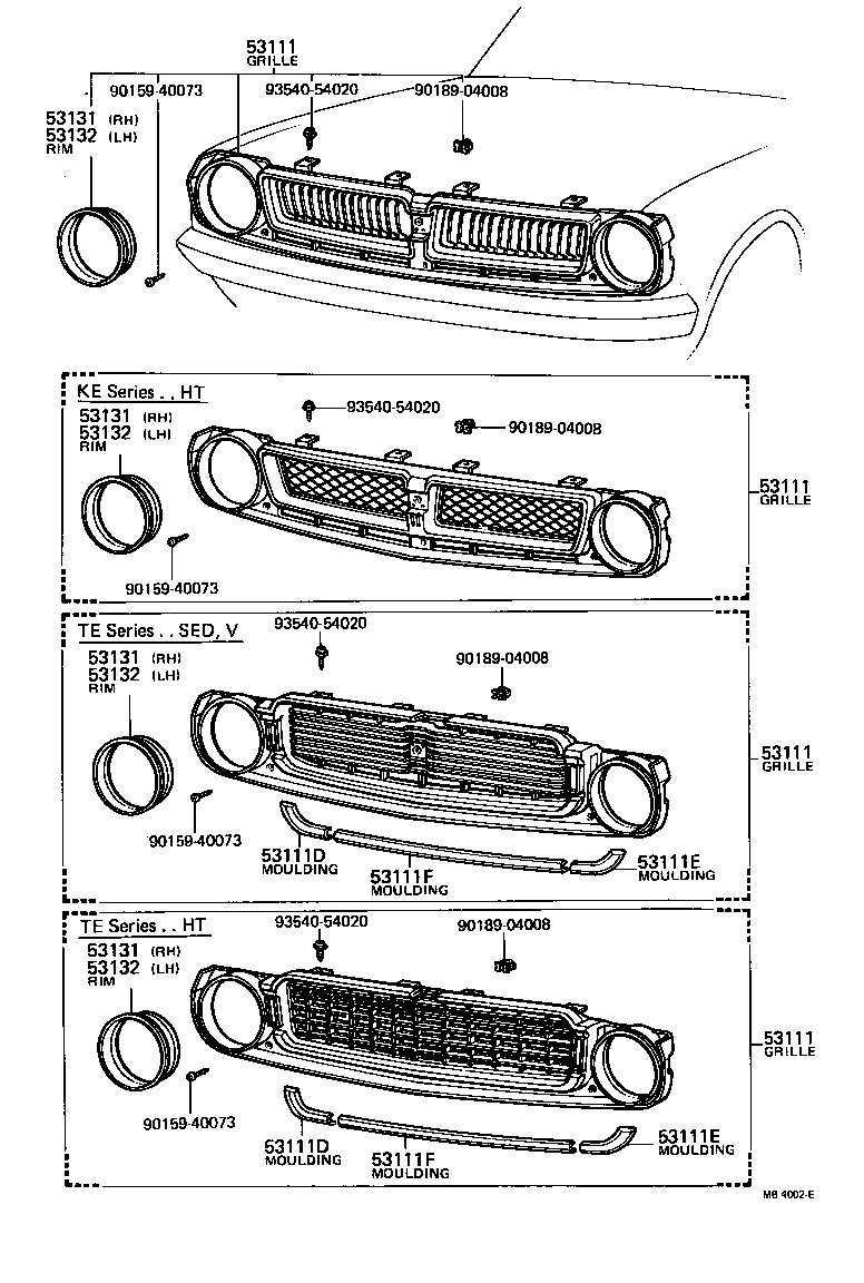 53131-12220 RIM, HEADLAMP, RH product image