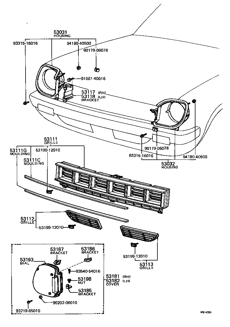 53131-12220 RIM, HEADLAMP, RH product image
