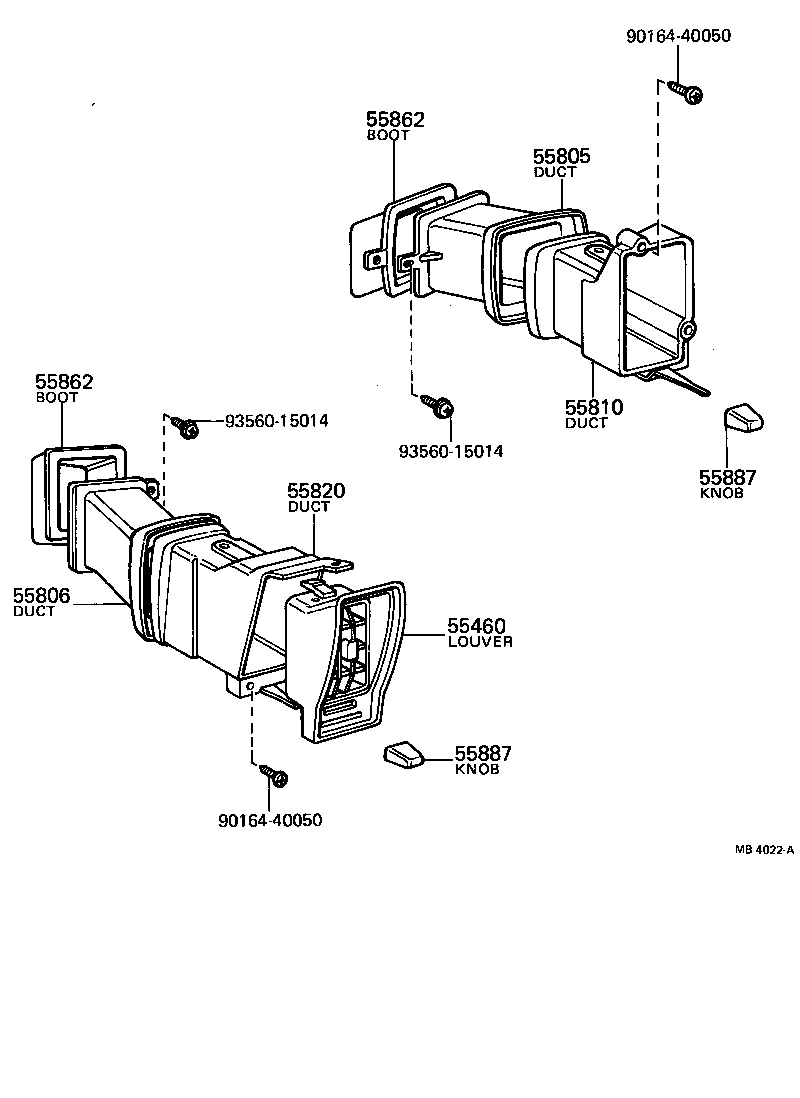 55841-12010 DUCT SUB-ASSY, SIDE VENTILATOR, NO.2 RH product image