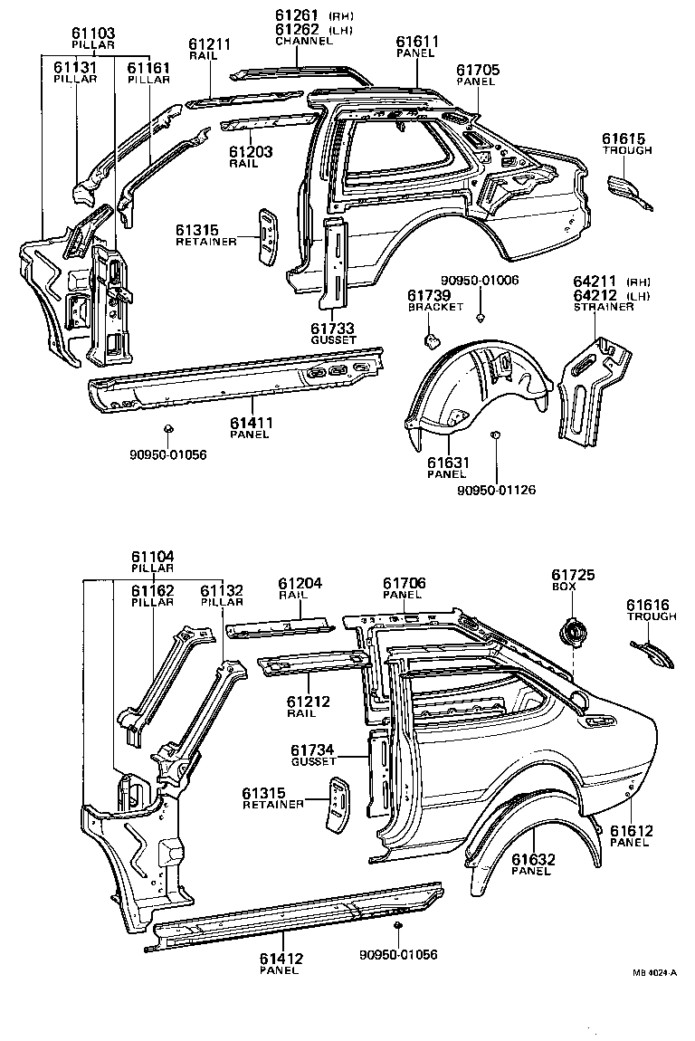 61341-13010 PILLAR, CENTER BODY, INNER UPPER RH product image
