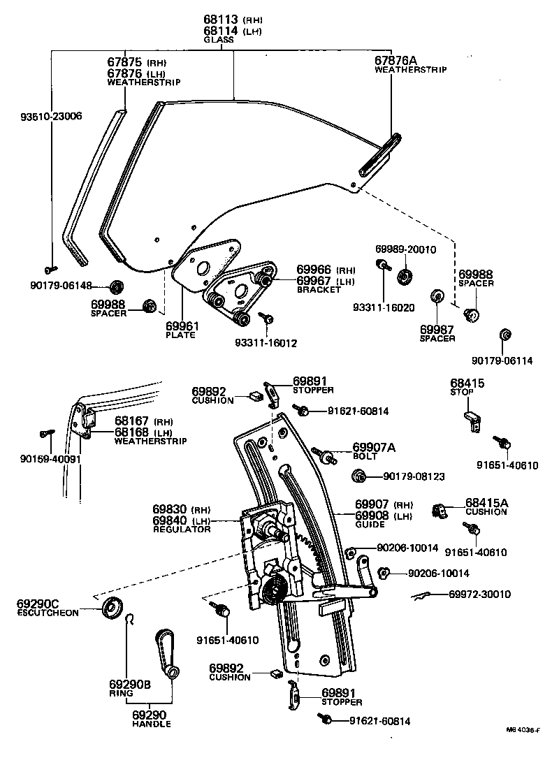 62744-13040 WEATHERSTRIP, QUARTER WINDOW, REAR LH product image