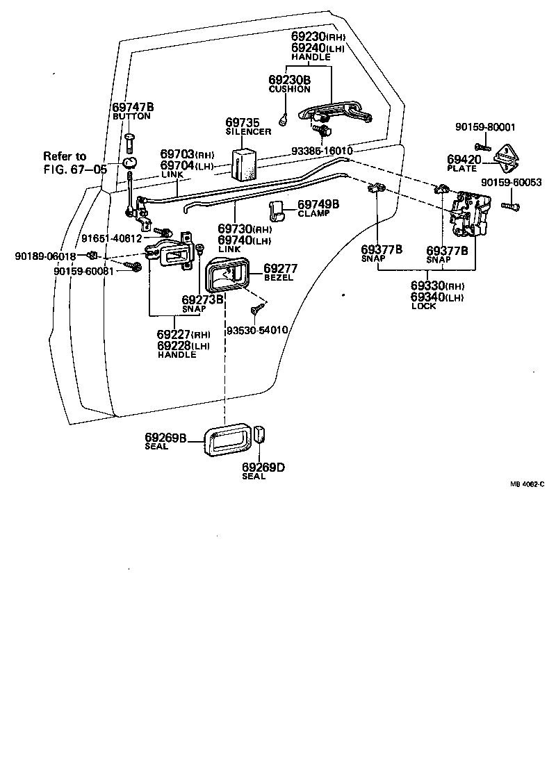 69730-12030 LINK SUB-ASSY, REAR DOOR LOCKING CONTROL, RH product image