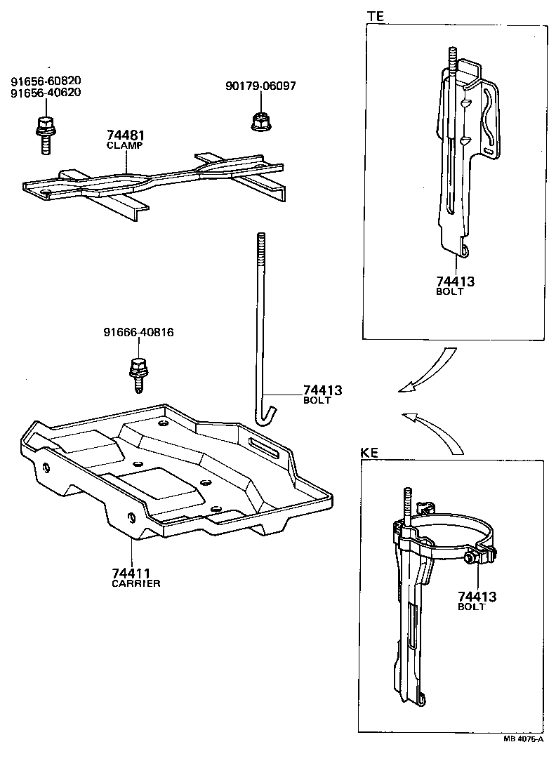 74404-12100 CLAMP, BATTERY HOLD DOWN product image