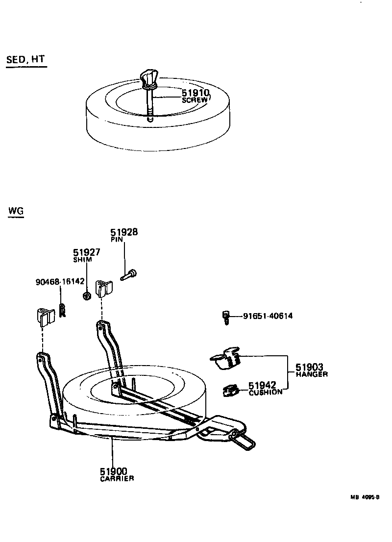 Toyota 51900-21060 CARRIER ASSY, SPARE WHEEL
