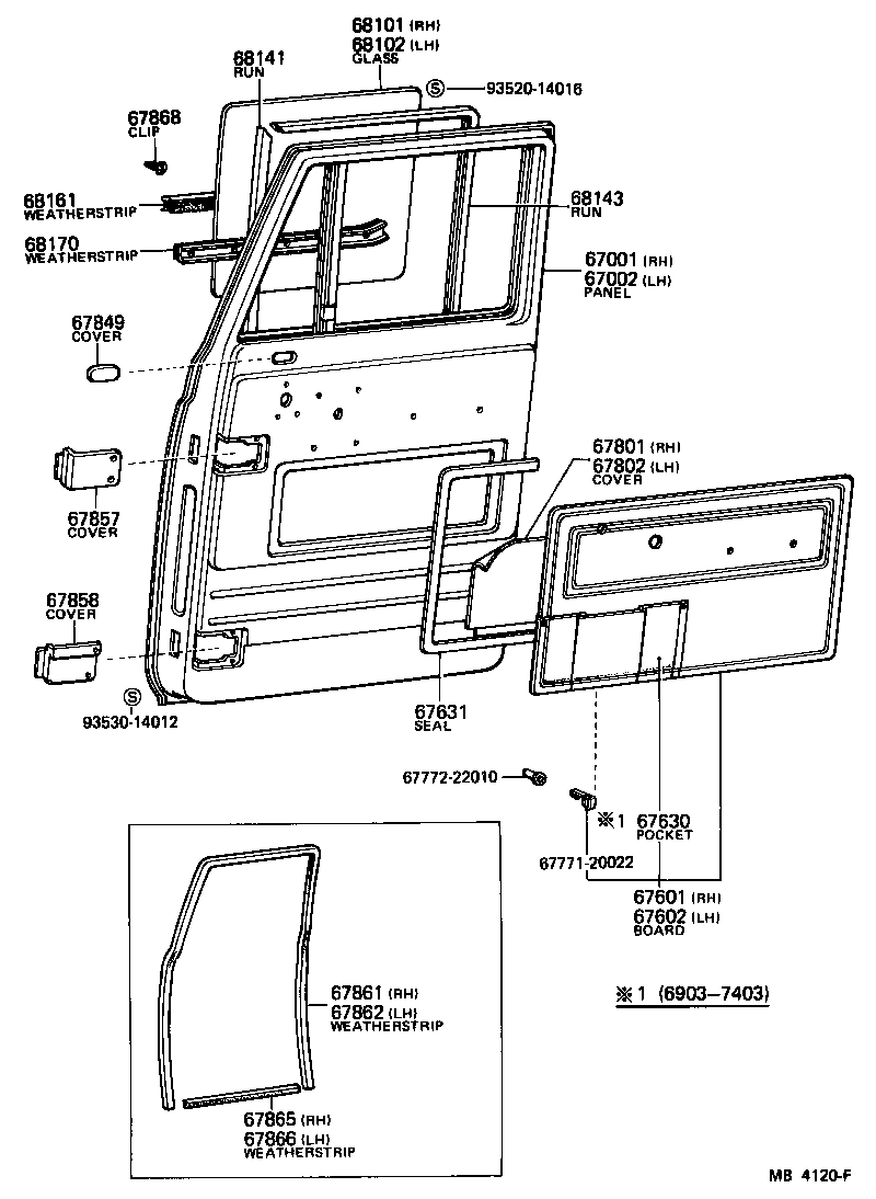 67602-95217 BOARD SUB-ASSY, FRONT DOOR TRIM, LH product image