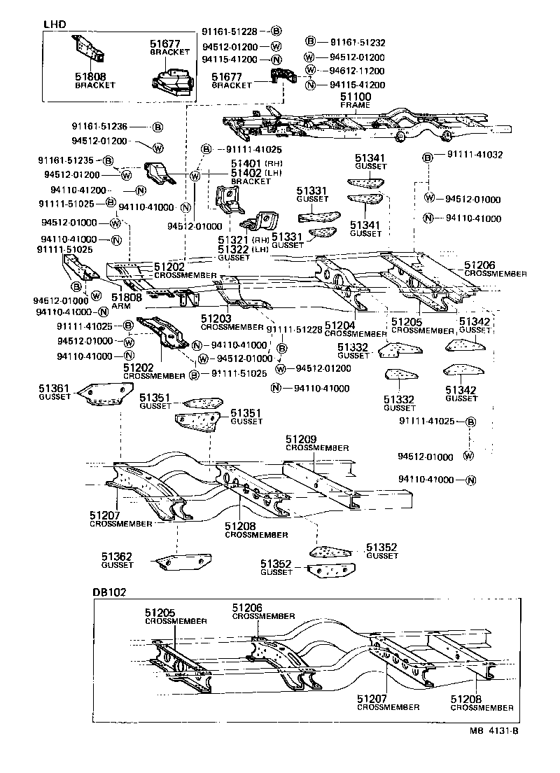 51401-55030 BRACKET SUB-ASSY, ENGINE FRONT MOUNTING, RH product image